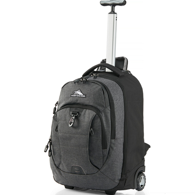 High sierra wheeled backpack deals