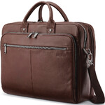Samsonite Classic Leather 15.6" Laptop & Tablet Toploader Briefcase Mahogany 26039