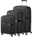 American Tourister Starvibe Hardside Suitcase Set of 3 Black 46370, 46371, 46372 with FREE Memory Foam Pillow 21244