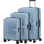 American Tourister Aerostep Hardside Suitcase Set of 3 Soho Grey 46819, 46820, 46821 with FREE Memory Foam Pillow 21244  