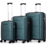 Qantas Byron Hardside Suitcase Set of 3 Forest 2200S, 2200M, 2200L with FREE Memory Foam Pillow 21244