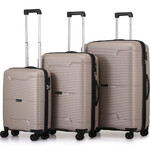 Qantas Byron Hardside Suitcase Set of 3 Champagne 2200S, 2200M, 2200L with FREE Memory Foam Pillow 21244