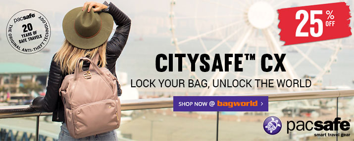 Pacsafe Citysafe CX Anti-Theft Bags @ Bagworld Pacsafe Citysafe CX Anti-Theft Bags @ Bagworld