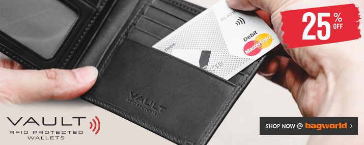 Vault RFID Blocking Leather Wallets @ Bagworld